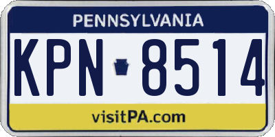 PA license plate KPN8514