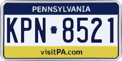 PA license plate KPN8521