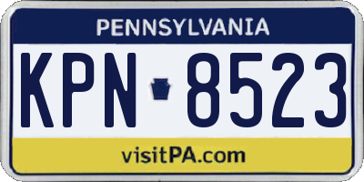 PA license plate KPN8523