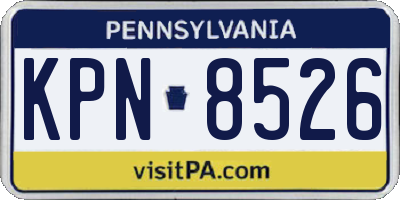 PA license plate KPN8526