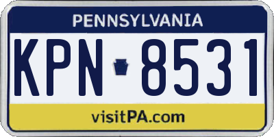 PA license plate KPN8531