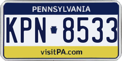 PA license plate KPN8533