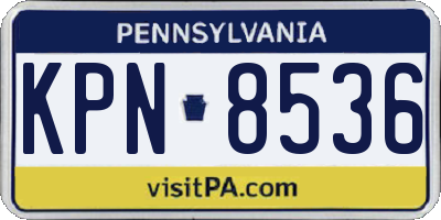 PA license plate KPN8536