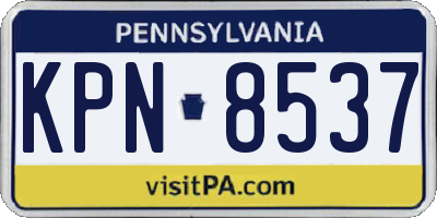 PA license plate KPN8537