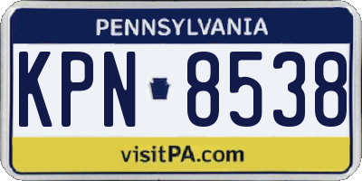 PA license plate KPN8538