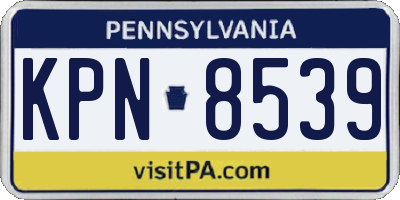 PA license plate KPN8539
