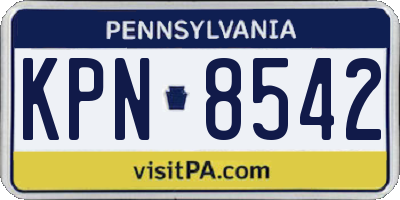 PA license plate KPN8542