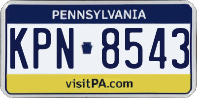 PA license plate KPN8543