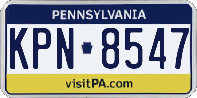 PA license plate KPN8547