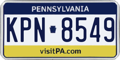PA license plate KPN8549