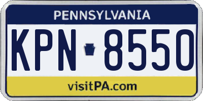 PA license plate KPN8550