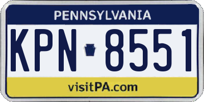 PA license plate KPN8551