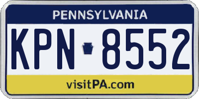 PA license plate KPN8552