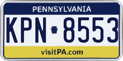 PA license plate KPN8553