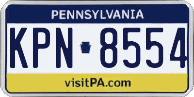 PA license plate KPN8554