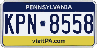 PA license plate KPN8558