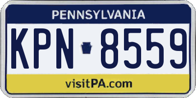 PA license plate KPN8559