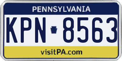 PA license plate KPN8563