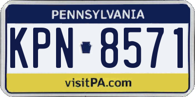 PA license plate KPN8571