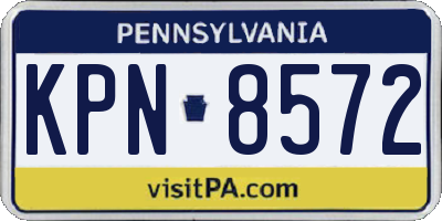 PA license plate KPN8572