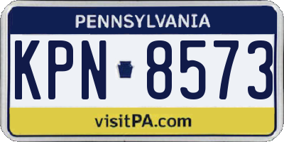 PA license plate KPN8573