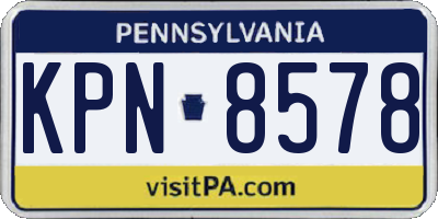 PA license plate KPN8578