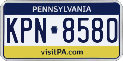 PA license plate KPN8580