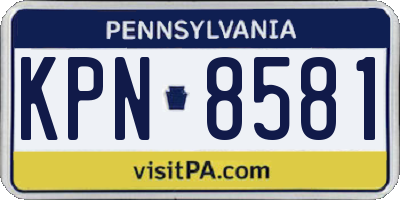 PA license plate KPN8581