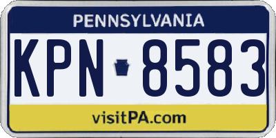 PA license plate KPN8583