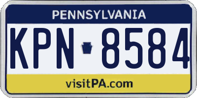 PA license plate KPN8584