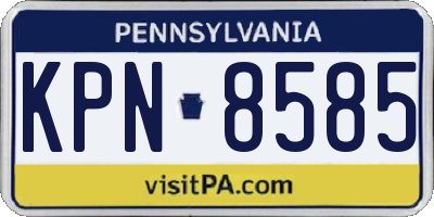 PA license plate KPN8585