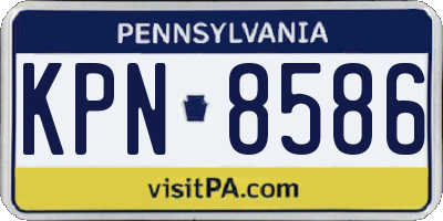 PA license plate KPN8586