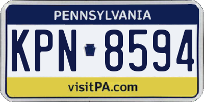 PA license plate KPN8594