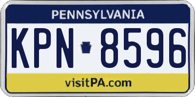 PA license plate KPN8596