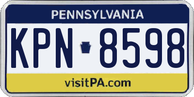 PA license plate KPN8598