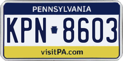 PA license plate KPN8603