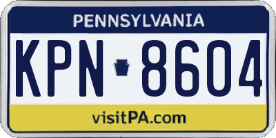 PA license plate KPN8604