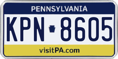 PA license plate KPN8605