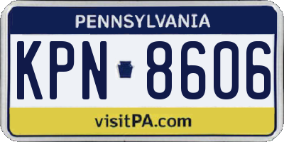 PA license plate KPN8606