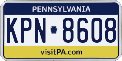 PA license plate KPN8608