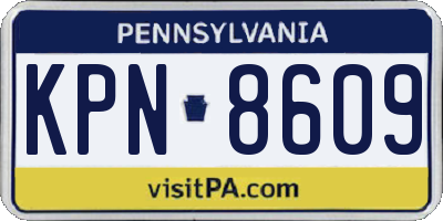 PA license plate KPN8609