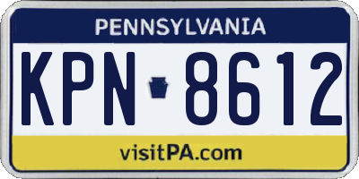 PA license plate KPN8612
