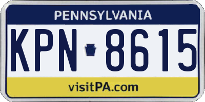 PA license plate KPN8615