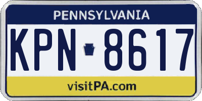 PA license plate KPN8617