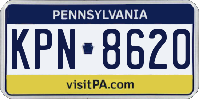PA license plate KPN8620
