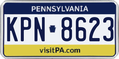 PA license plate KPN8623