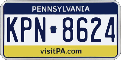 PA license plate KPN8624