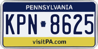 PA license plate KPN8625