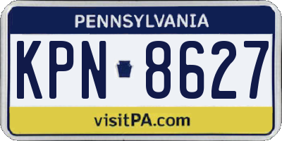 PA license plate KPN8627