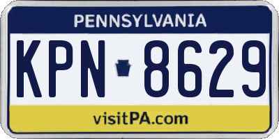 PA license plate KPN8629